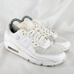 Nike Air Max 90 Triple White OG Shoes DH8010-100‎ Clean 2021 Rare Women Size 8.5